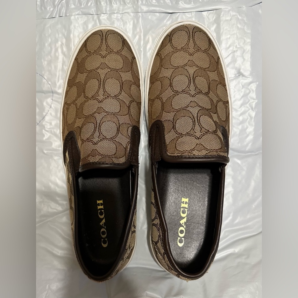 Coach Cameron Monogram‎ Signature Logo Leather Brown Size 10